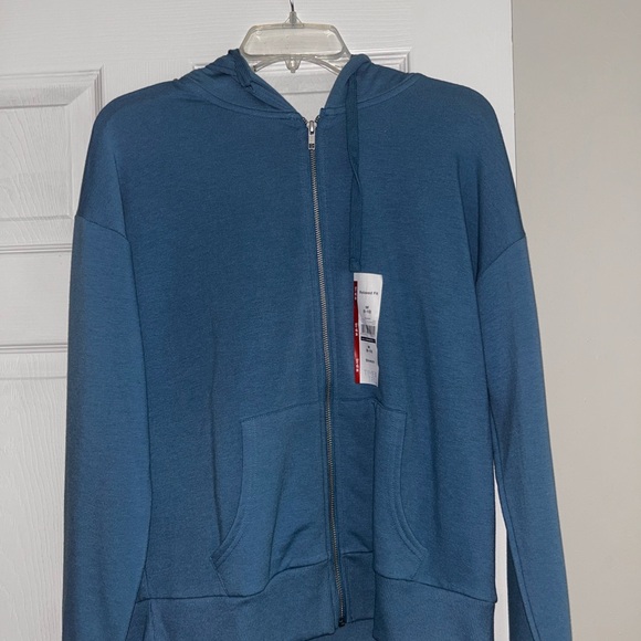 Time and Tru Men's Zip Up Sweater - Blue - Picture 1 of 3